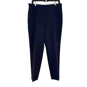 Susan Graver‎ City Stretch Comfort Waist Side Zip Slim Ankle Pants Navy Blue 12